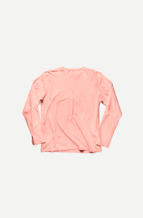 Long-sleeve Vintage Cotton T-shirt in Pink