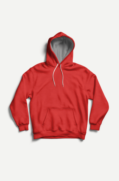Popover Heavyweight Hooded Sweatshirt in Red